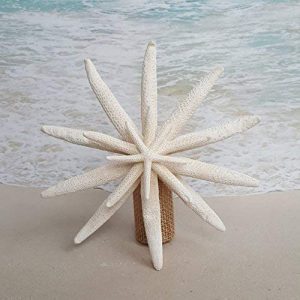 A tree topper made out of starfish