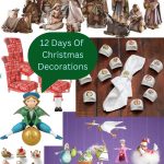 Figurines signifying each verse of the 12 days of Christmas song, a nativity set and napkin rings with insignias for each verse
